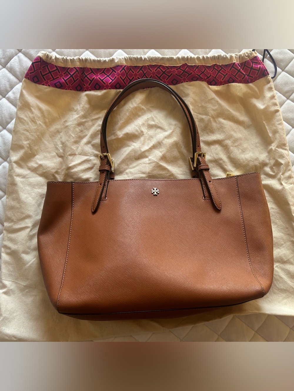 Tory Burch Brown Leather Tote Bag